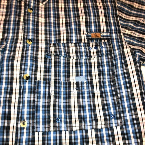 BLUE CODY JAMES FISHING SHIRT SZ L VENTED FISHING EQUIP POCKET SHORT SLEEVE MENS - Picture 2 of 5